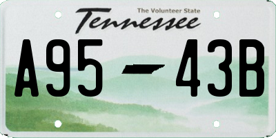 TN license plate A9543B