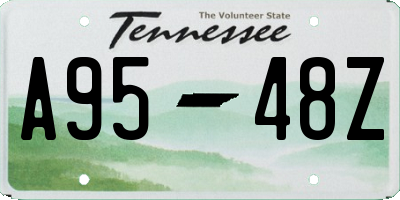 TN license plate A9548Z