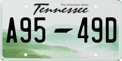 TN license plate A9549D