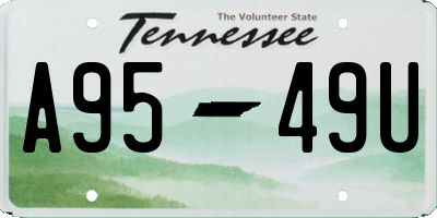 TN license plate A9549U