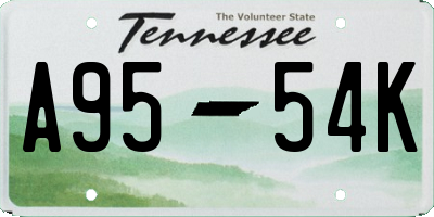 TN license plate A9554K