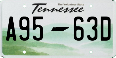 TN license plate A9563D