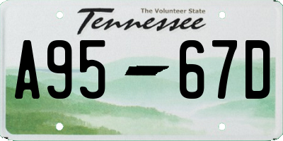 TN license plate A9567D