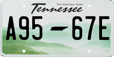 TN license plate A9567E
