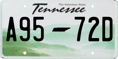 TN license plate A9572D