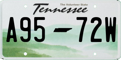 TN license plate A9572W