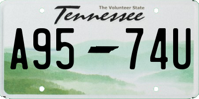 TN license plate A9574U