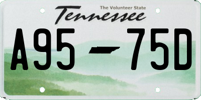 TN license plate A9575D