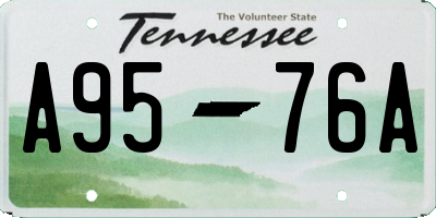 TN license plate A9576A
