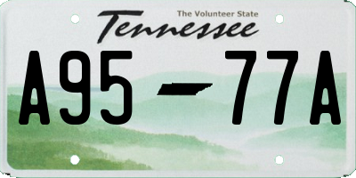 TN license plate A9577A