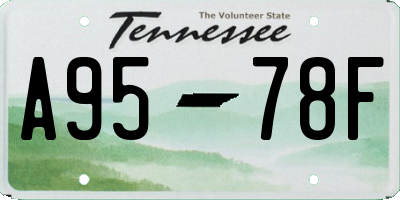 TN license plate A9578F