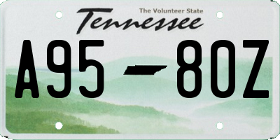 TN license plate A9580Z