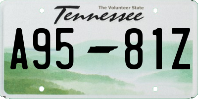 TN license plate A9581Z