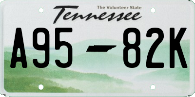 TN license plate A9582K