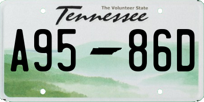 TN license plate A9586D