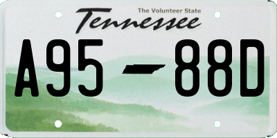 TN license plate A9588D