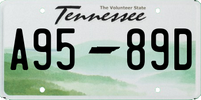 TN license plate A9589D