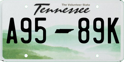 TN license plate A9589K