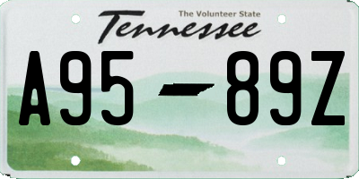 TN license plate A9589Z