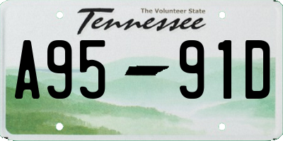 TN license plate A9591D