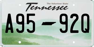 TN license plate A9592Q