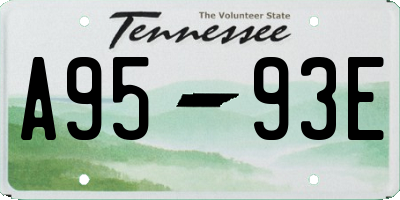 TN license plate A9593E