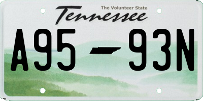 TN license plate A9593N