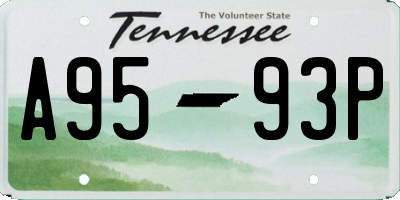 TN license plate A9593P