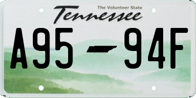 TN license plate A9594F