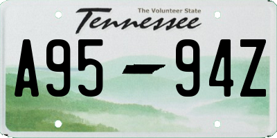 TN license plate A9594Z