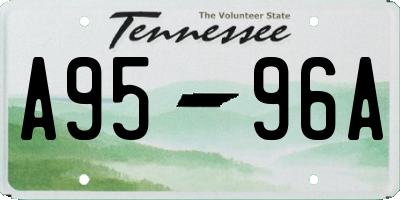 TN license plate A9596A