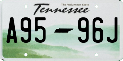 TN license plate A9596J