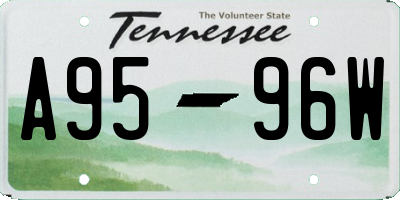 TN license plate A9596W