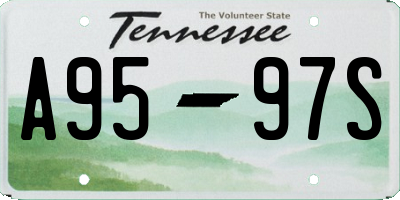 TN license plate A9597S