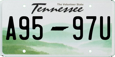 TN license plate A9597U