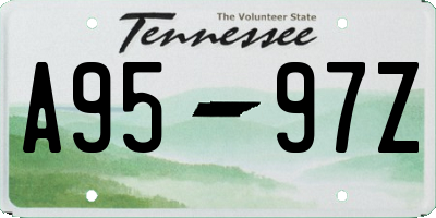 TN license plate A9597Z