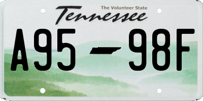 TN license plate A9598F