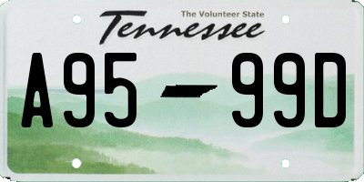 TN license plate A9599D
