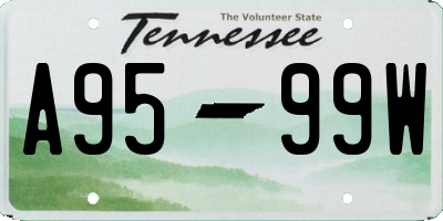TN license plate A9599W