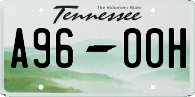 TN license plate A9600H