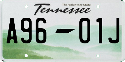 TN license plate A9601J