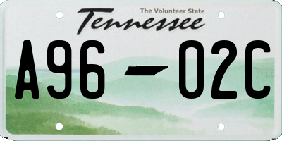 TN license plate A9602C