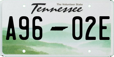 TN license plate A9602E