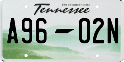 TN license plate A9602N