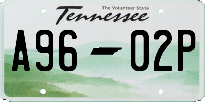 TN license plate A9602P