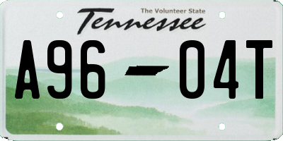 TN license plate A9604T