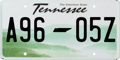 TN license plate A9605Z