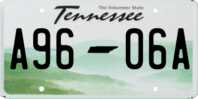 TN license plate A9606A