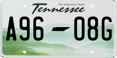 TN license plate A9608G