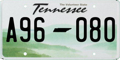 TN license plate A9608O